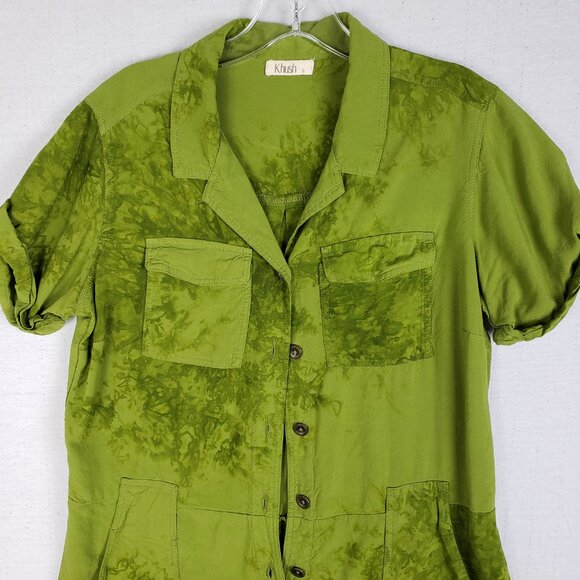 Khush Romper Rayon Green Tie Dye Bohemian size S Relaxed fit - Picture 2 of 9